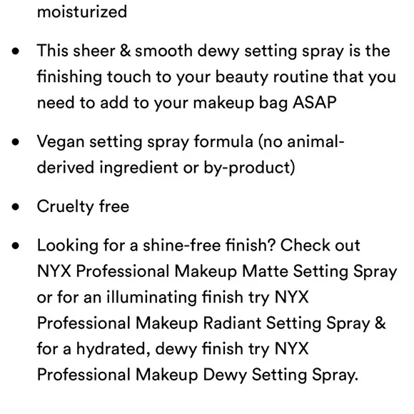 $5❤️🔥 LAST 1! NYX Professional Dewy Finish Long Lasting Makeup Setting Spray - Picture 6 of 6